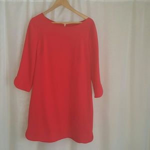 Coral orange shift dress