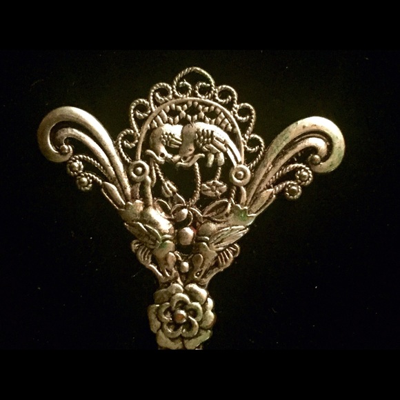 SOLD Vintage Chinese Hair Sick Birds & Flowers - Picture 2 of 4