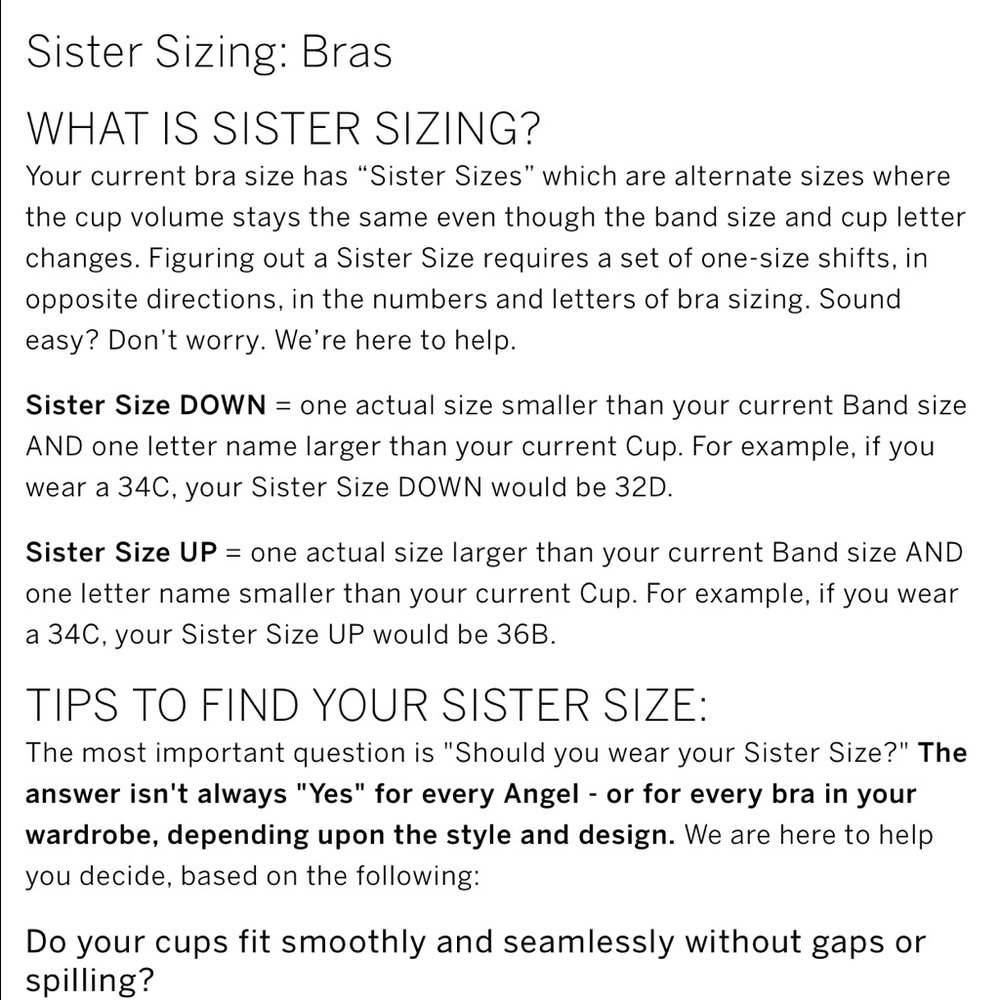 Bra Sister Sizes - Picture 2 of 6