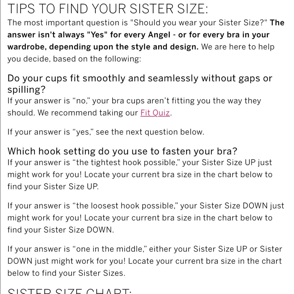 Bra Sister Sizes - Picture 3 of 6