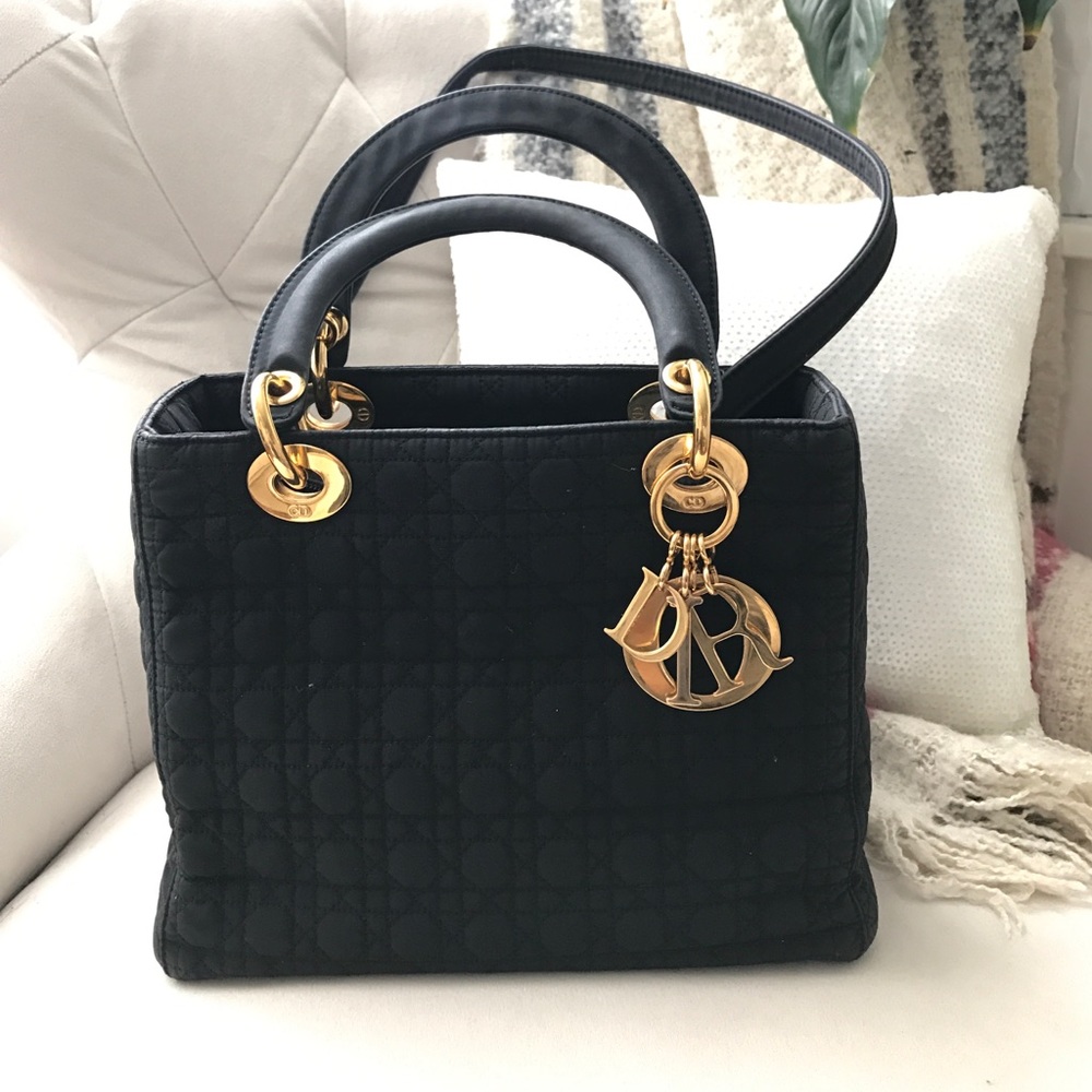 Authentic Vintage Dior Lady Nylon Bag in Black