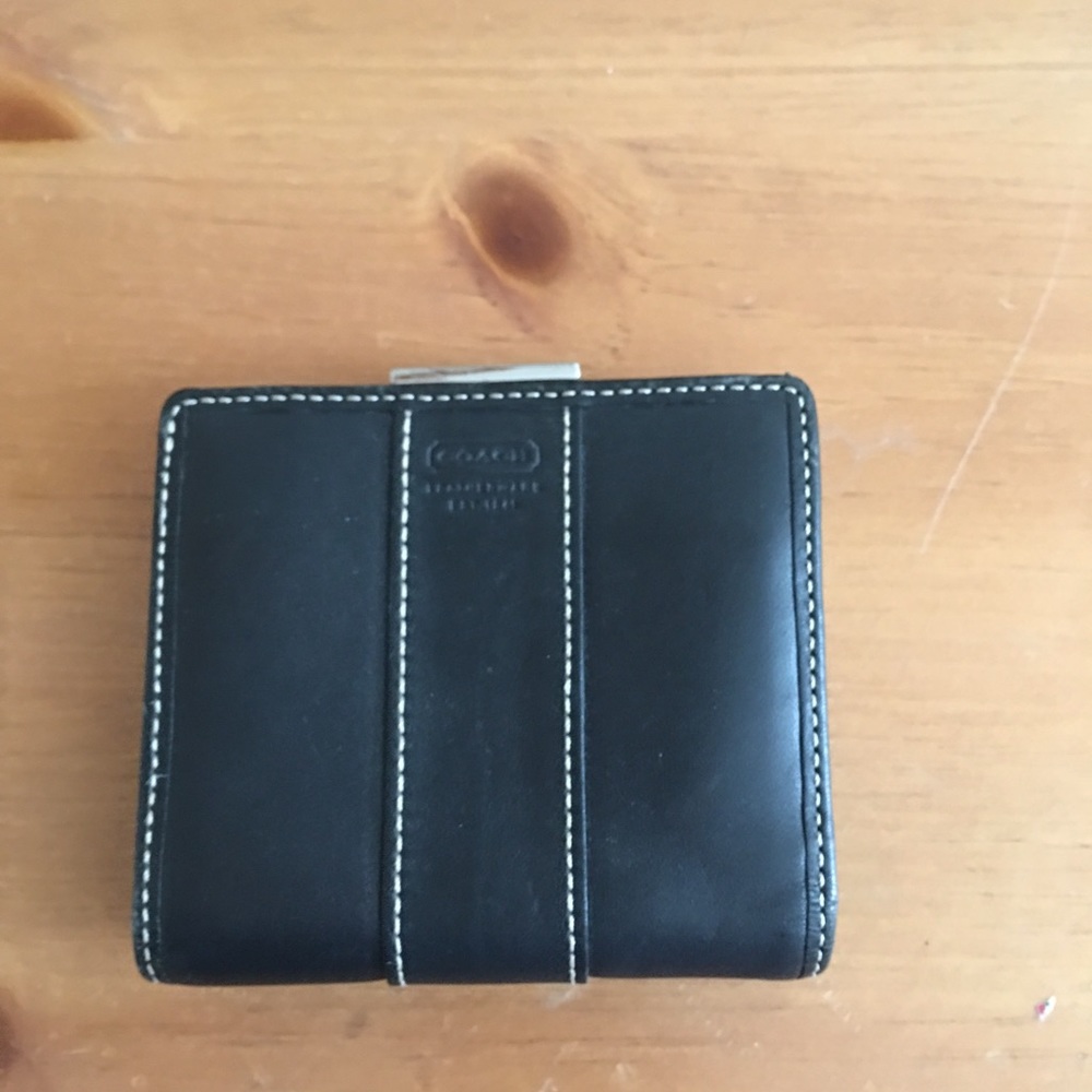 Coach black leather full wallet