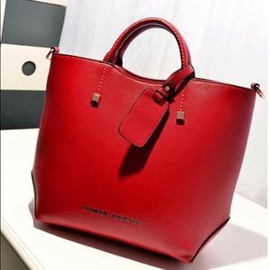 Beautiful red tote bag purse