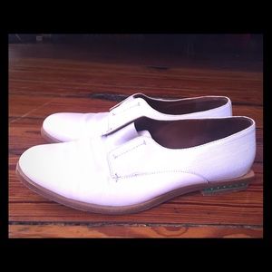White slip on oxfords