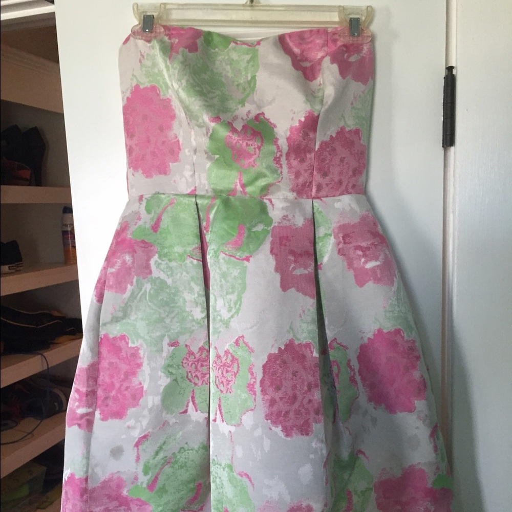 Strapless floral dress
