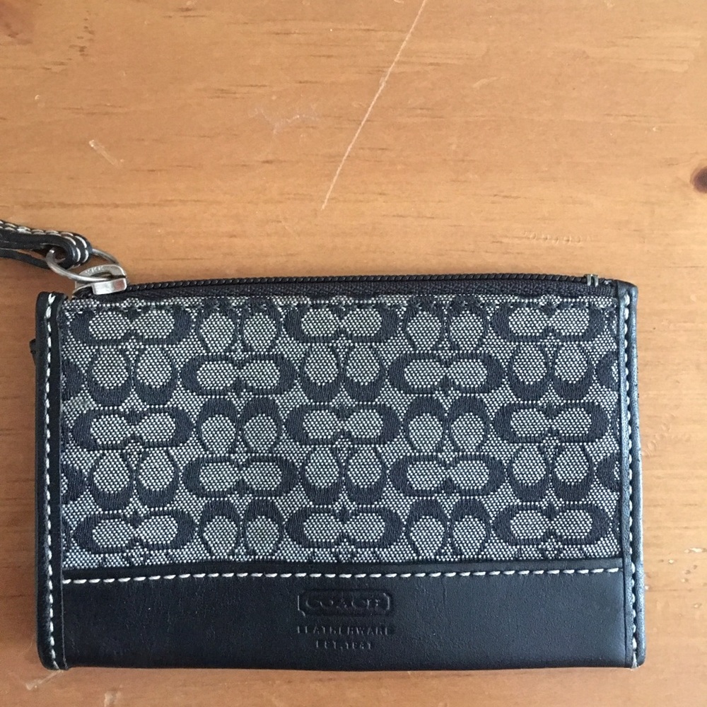 Coach logo wallet with pocket