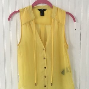 💥SALE💥 H&M Sheer Yellow Blouse