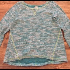 Blue and white knitted sweater