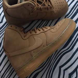 Beige Suede Nike Air Forces