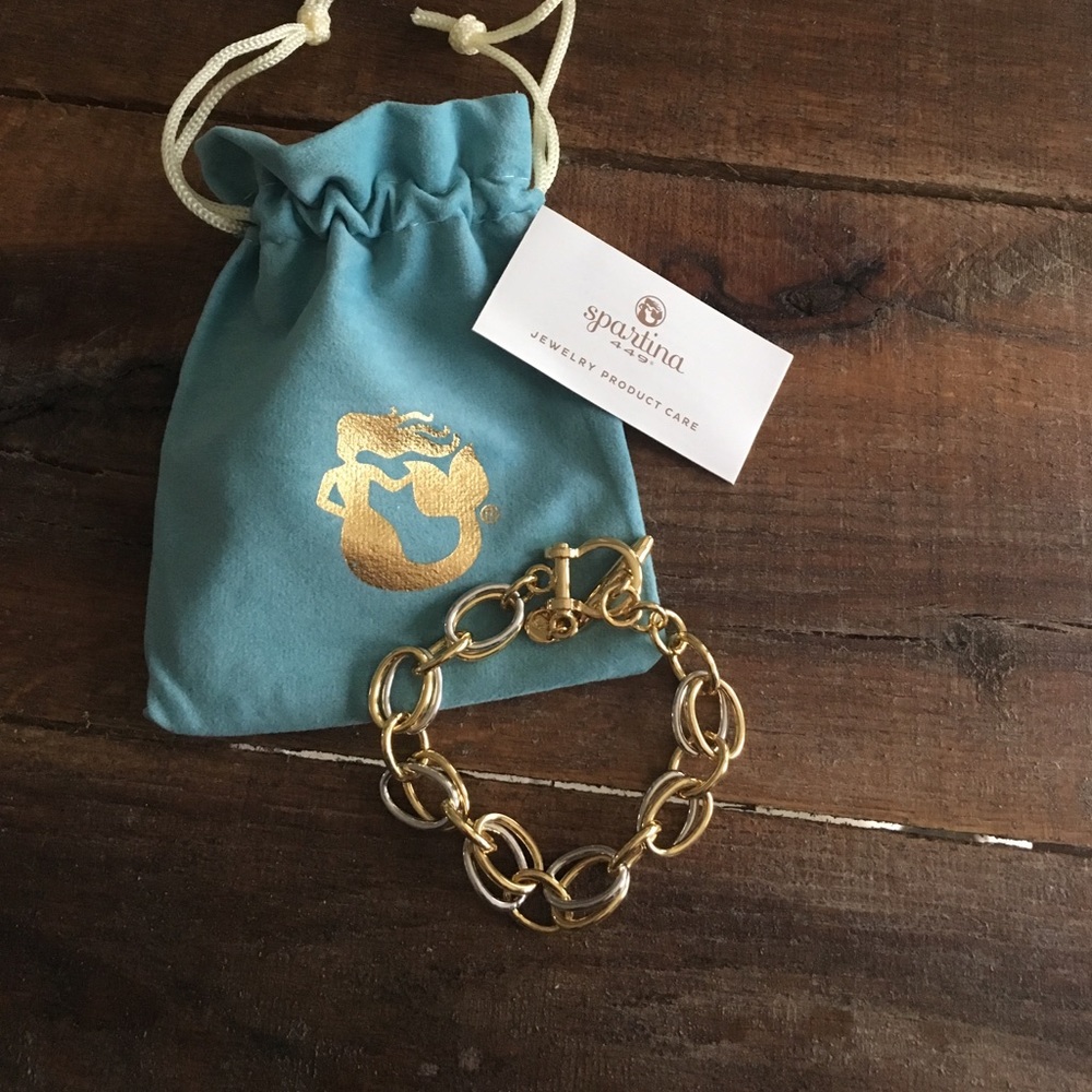 Spartina two tone link bracelet