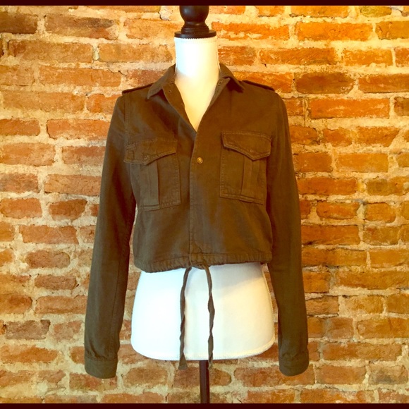 zara green cropped jacket