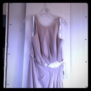 David's Bridal Long Crepe Sleeveless Gown NWT