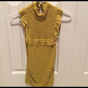 Cute sleeveless top - mustard color