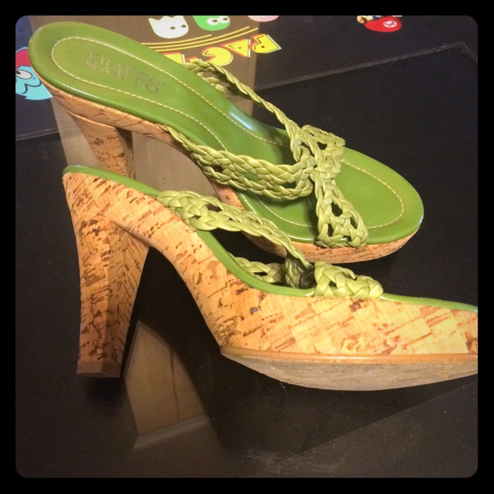 Green Franco Sarto Slip on Heels