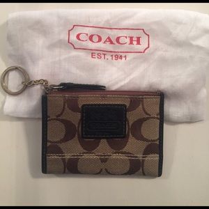Coach mini card keychain
