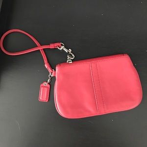 Coach Pink Genuine Leather Wristlet