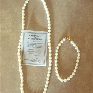 18"GenuineBaroqueCultured Pearls Necklace&Bracelet