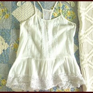 White lace tank