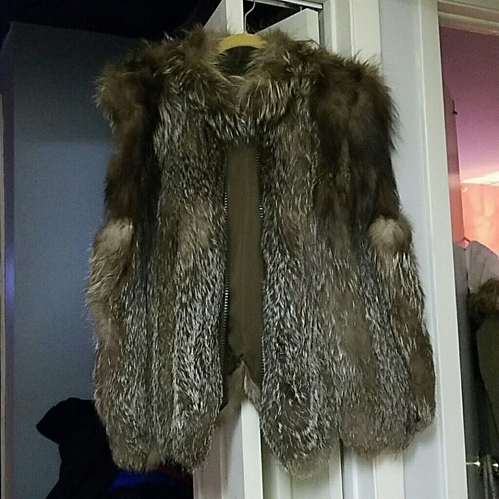 Real fox fur vest
