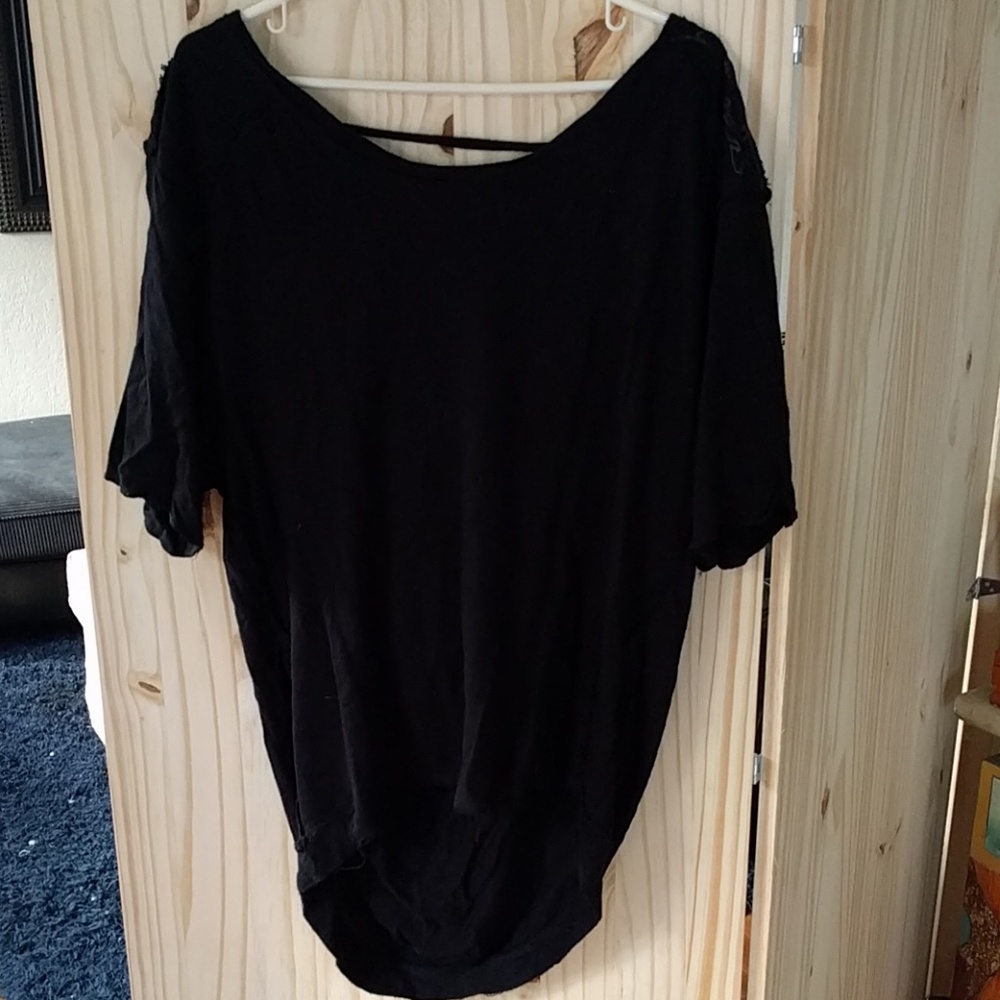 Fox Black Short Sleeve Blouse