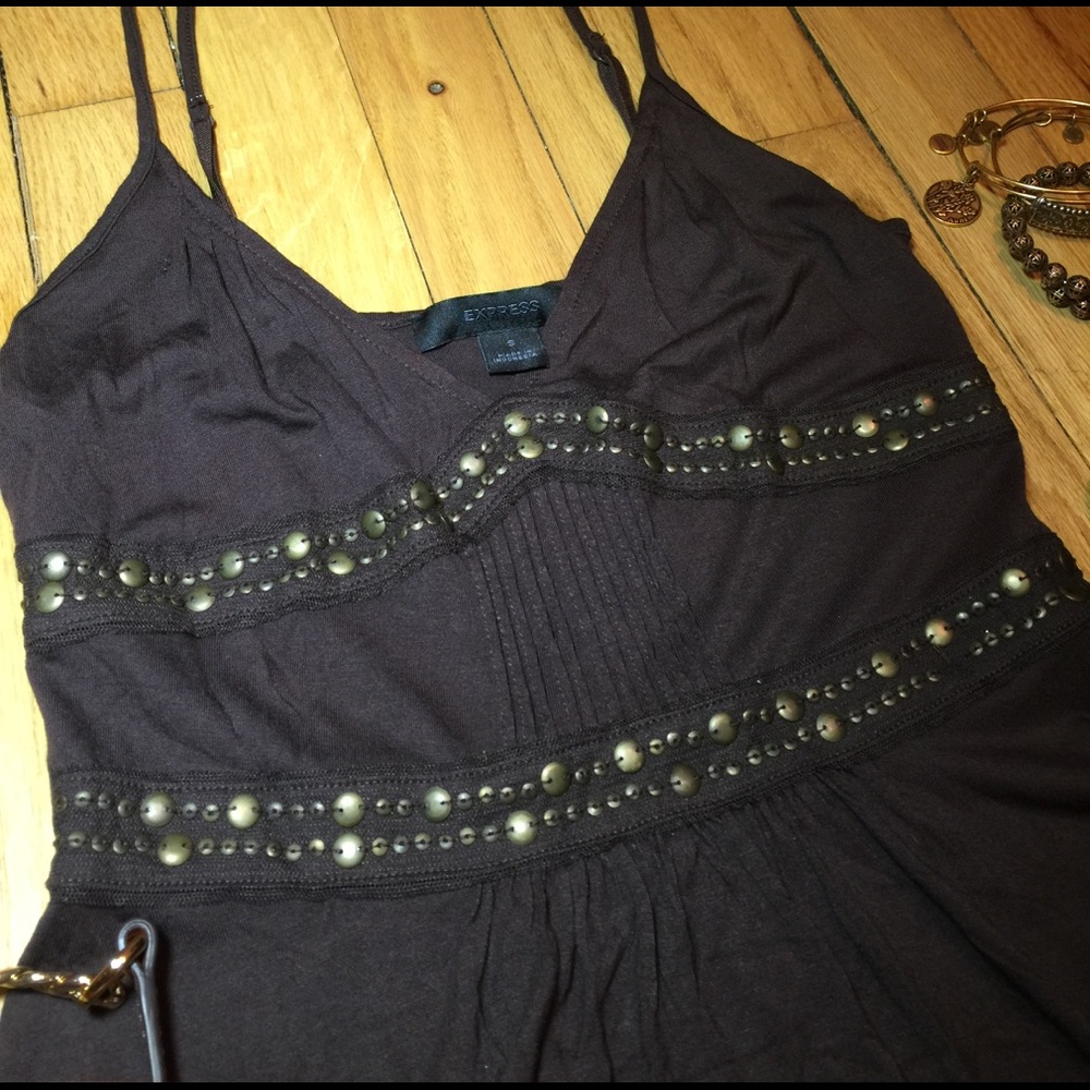 ✨🌹NWOT Express Brown Boho Tunic Cami Top S