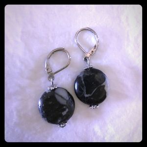 Black stone earrings