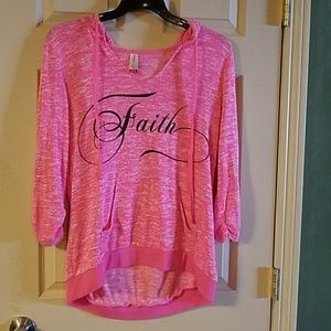 Hooded lightweight pullover sweater