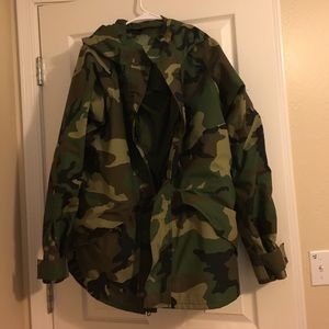 Camo heavy duty rain jacket