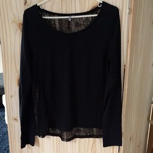 Rip Curl Black and Sheer Back Top