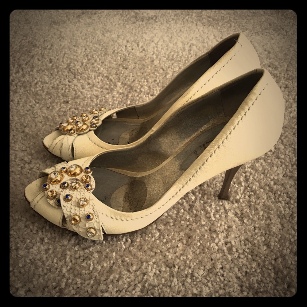 Open Toe Heels Made in Italy Size US7 EU 37
