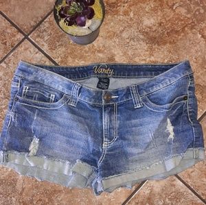 Distressed denim shorts 14