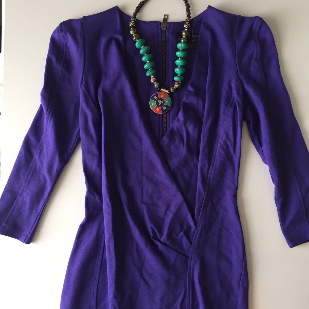 Low cut violet dress