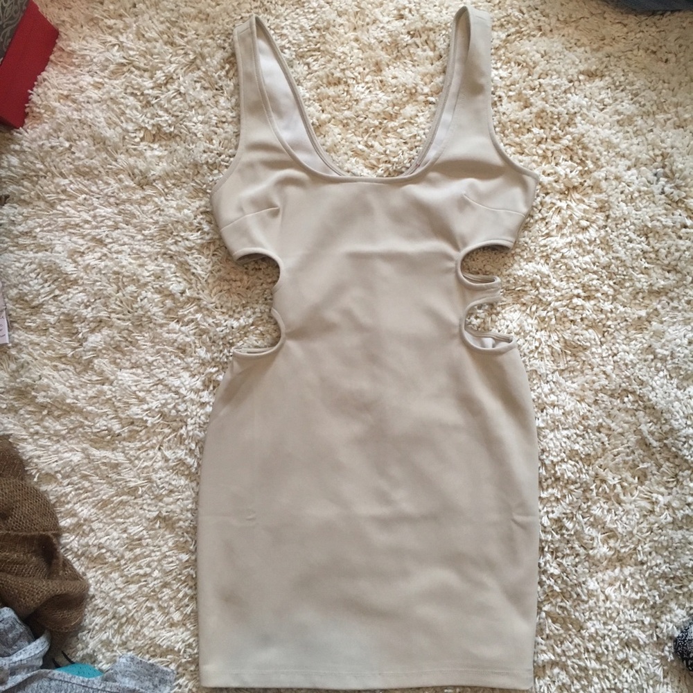 Beige Bodycon Dress