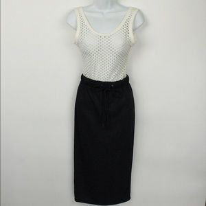 Black Sweat Pencil Skirt