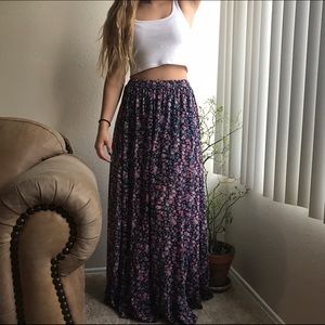 Vintage Floral Maxi Skirt