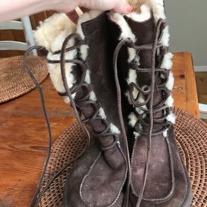 Brown UGG lace up boots