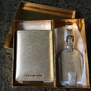 Michael Kors Jet Set Metallic Gold Leather Set