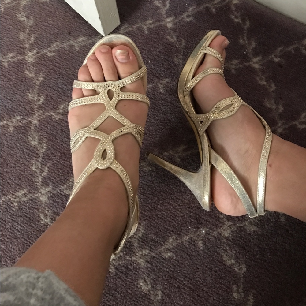 Gold shoes