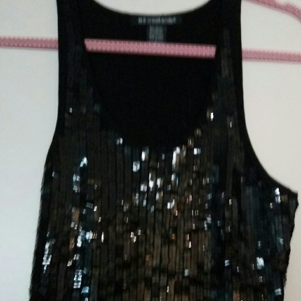 Black sequin top