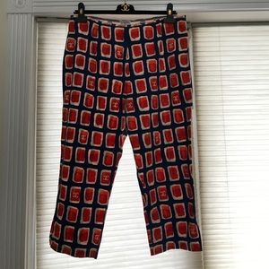 Vintage Chanel coral and blue capris