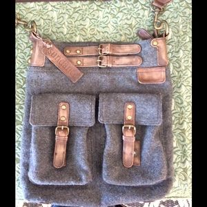 Sundance Bag Wool with Brown leather trim