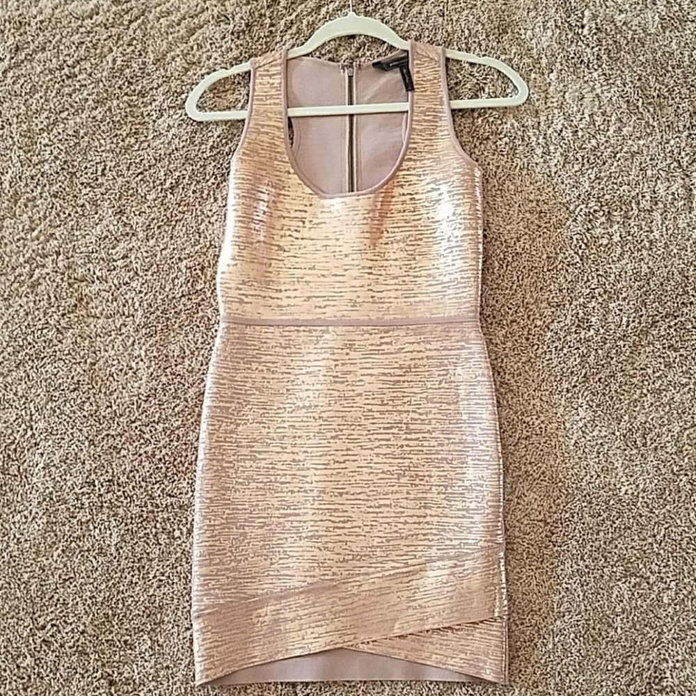 rosegold bcbg dress