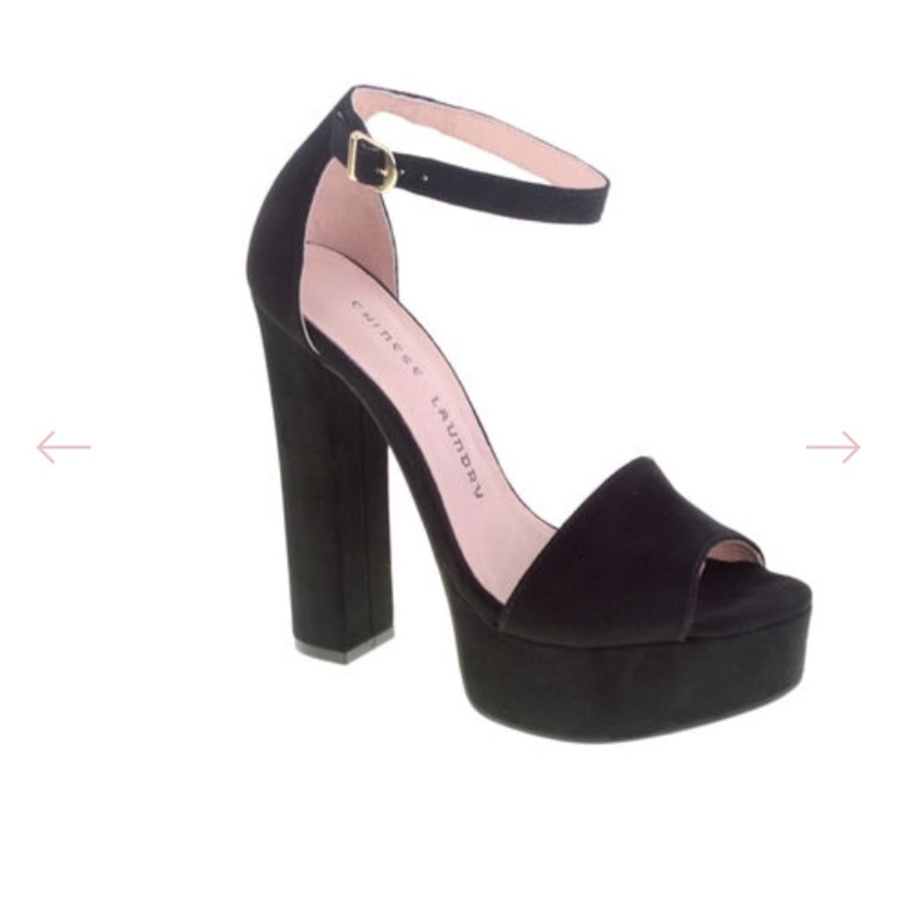 Chinese Laundry Black Avenue Platforms 10 Heels