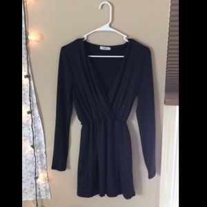 Tobi Black Wrap Dress