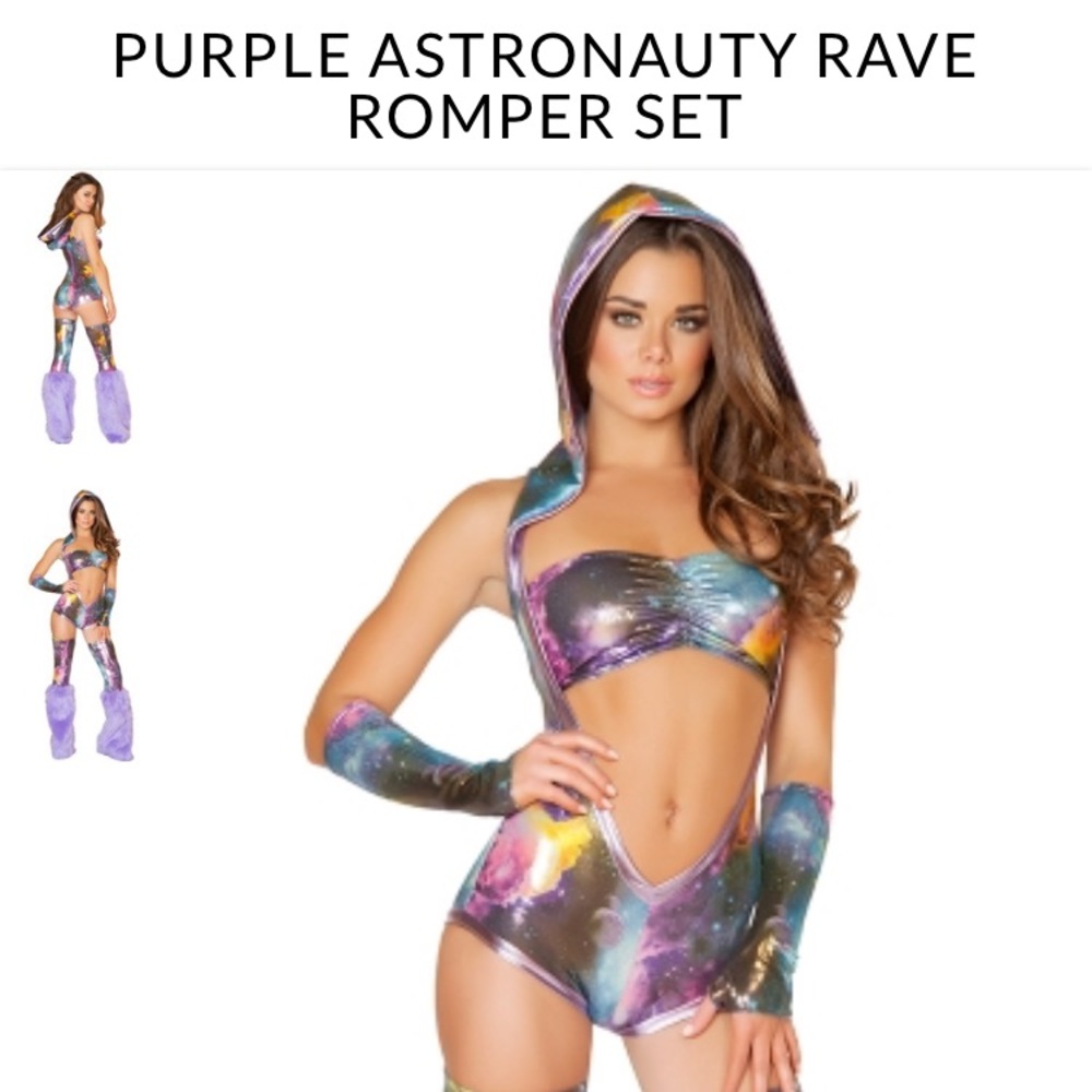 Yandy Purple Astronauty Rave Romper Set