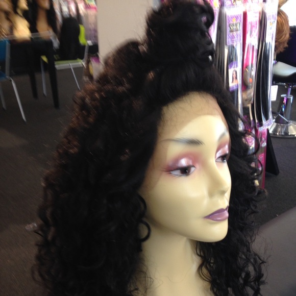New long curly black wig 5X5 Freepart Lacefront