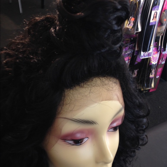 New long curly black wig 5X5 Freepart Lacefront