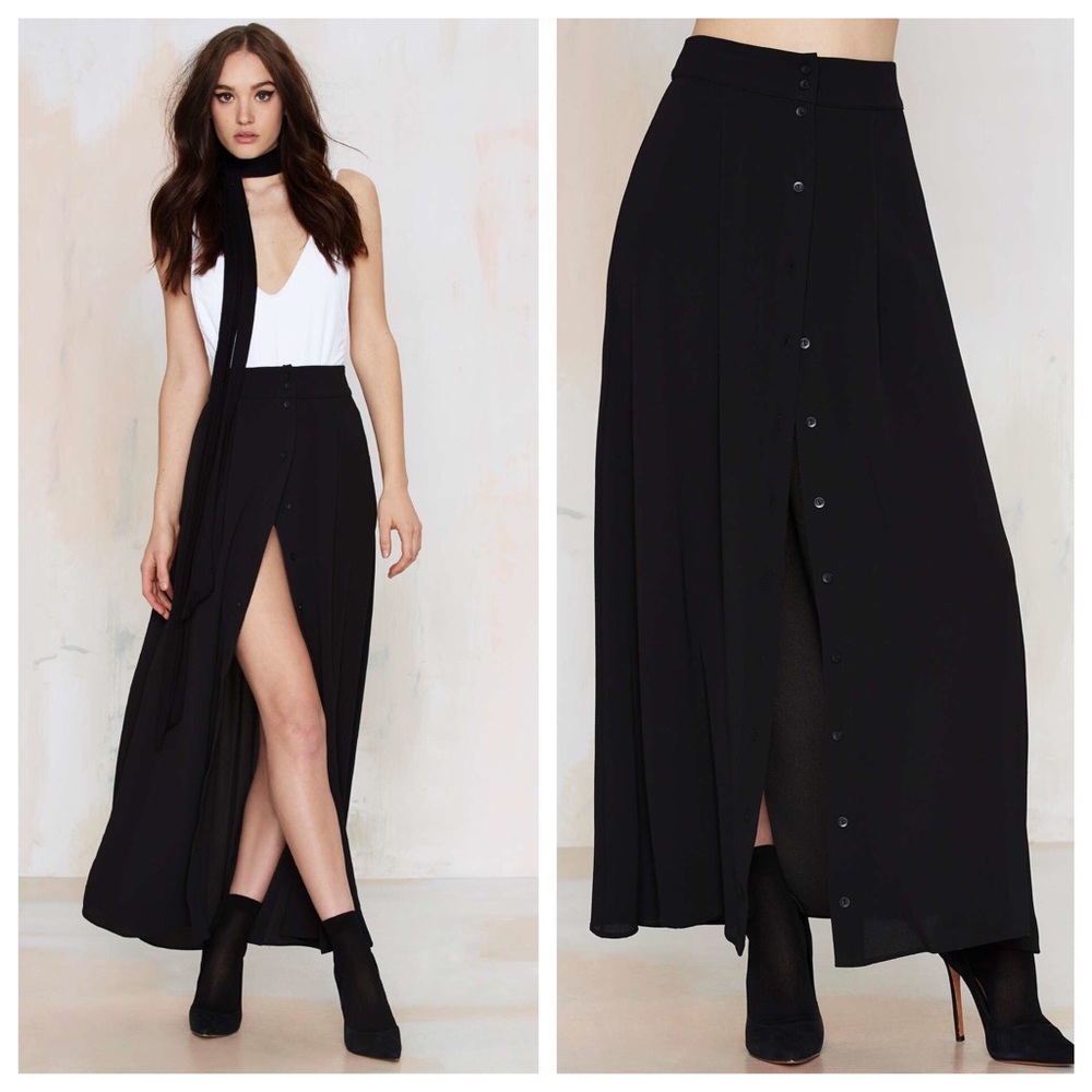 Nasty Gal Button Down Maxi Skirt
