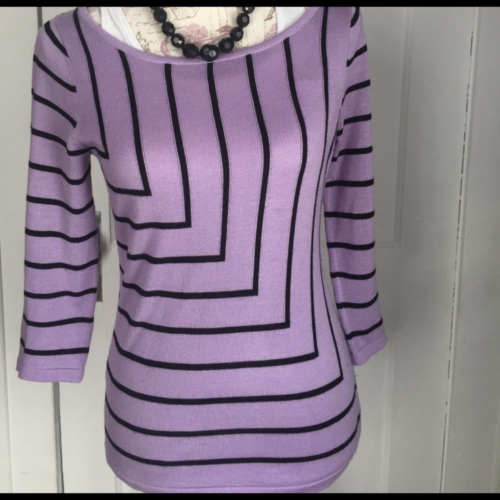 Purple angled stripe top