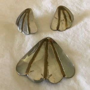 Silver and gold shell earrings